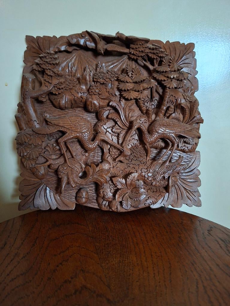 Wandpaneel Indonesisch houtsnijwerk muurdecoratie, Ophalen