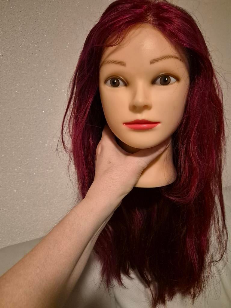 Rood haarwerk echt haar Lace wig pruik, Verzenden, Nieuw, Pruik of Haarverlenging