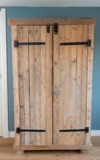 Robuuste steigerhouten kledingkast, Gebruikt, 100 tot 150 cm, Ophalen of Verzenden, 150 tot 200 cm