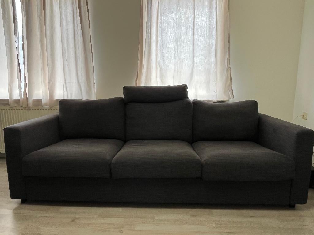 IKEA Vimla 3-zits grijs bankstel  slechts 10 maanden oud !, Ophalen, 100 tot 125 cm, Driepersoons, Zo goed als nieuw