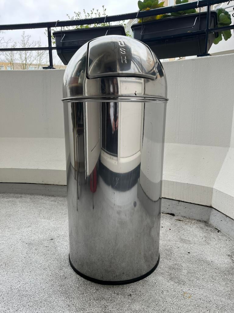 Prullenbak | afvalbak | vuilnisbak - RVS, Ophalen, 50 tot 75 cm, 40 liter of meer, Zo goed als nieuw
