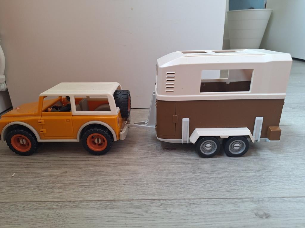 Schleich paarden trailer met auto, Ophalen of Verzenden