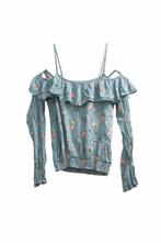 Bloemenprint off-shoulder top met lange mouwen, Kinderen en Baby's, Kinderkleding | Maat 158, Ophalen of Verzenden, Gebruikt, Meisje