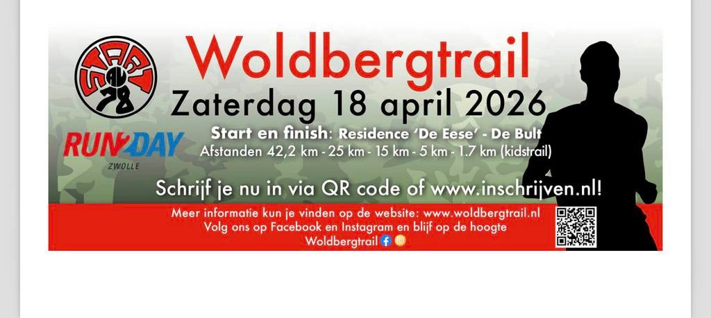Woldbergtrail ticket - 15 km, Tickets en Kaartjes, Beurzen, Eén persoon