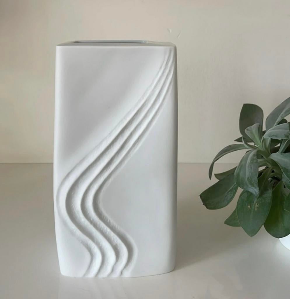 Rosenthal Op Art vaas biscuit, Huis en Inrichting, Woonaccessoires | Vazen, Wit, Aardewerk of Porselein, Ophalen of Verzenden