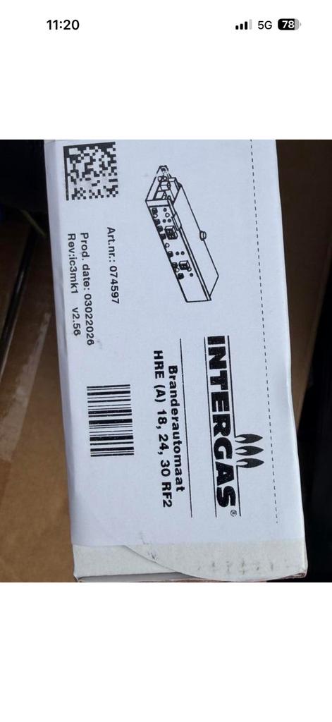 Intergas brander automaat IC.3, Doe-het-zelf en Verbouw, Overige materialen, 30 cm of meer, 50 tot 150 cm, Overige typen