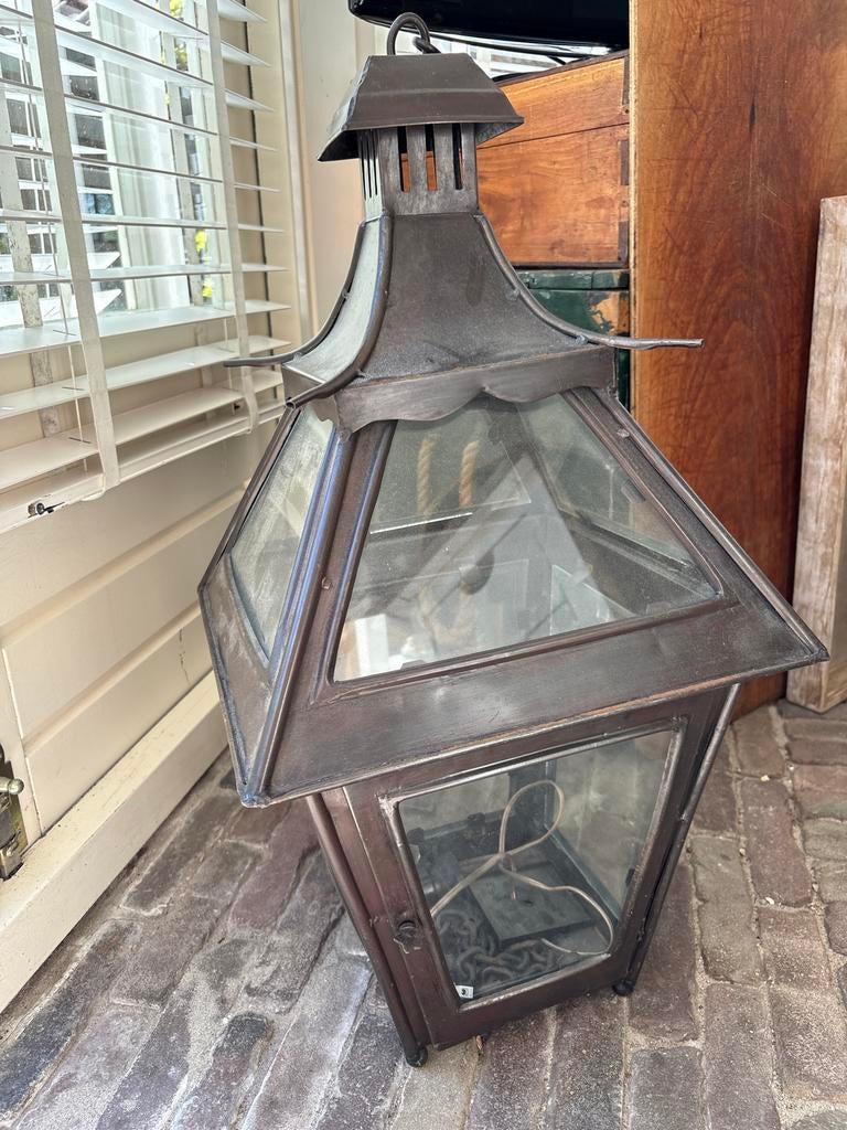 Metalen stallamp - Vintage buitenverlichting, Antiek en Kunst, Ophalen of Verzenden