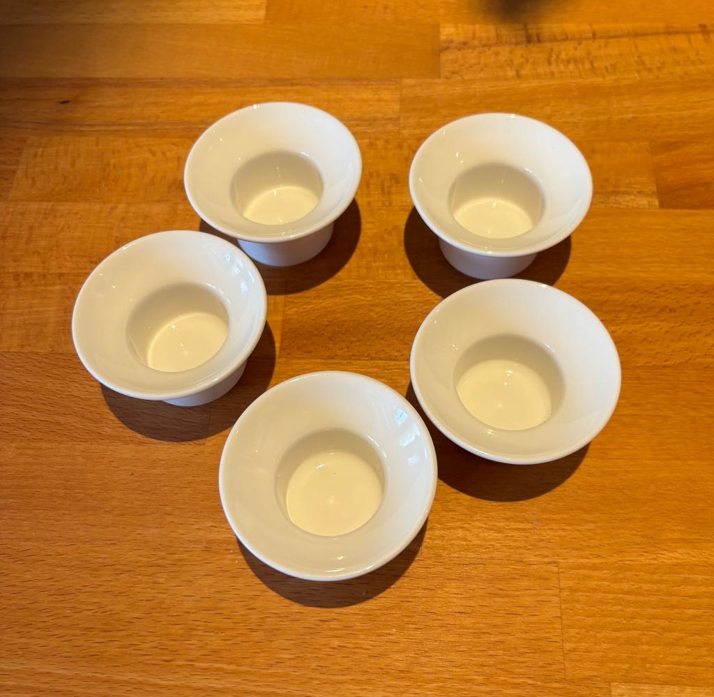 5 eierdopjes Villeroy & Boch, Ophalen, Overige typen, Zo goed als nieuw, Effen