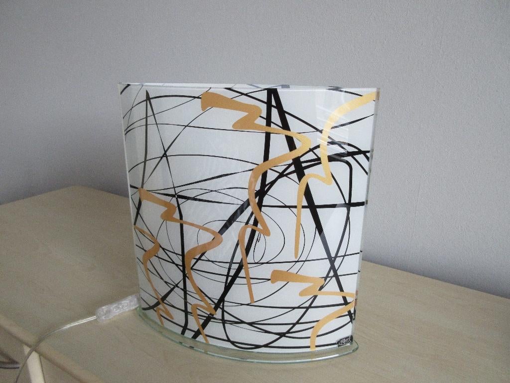 glazen tafellamp, Huis en Inrichting, Lampen | Tafellampen, Ophalen, Minder dan 50 cm, Retro, Glas