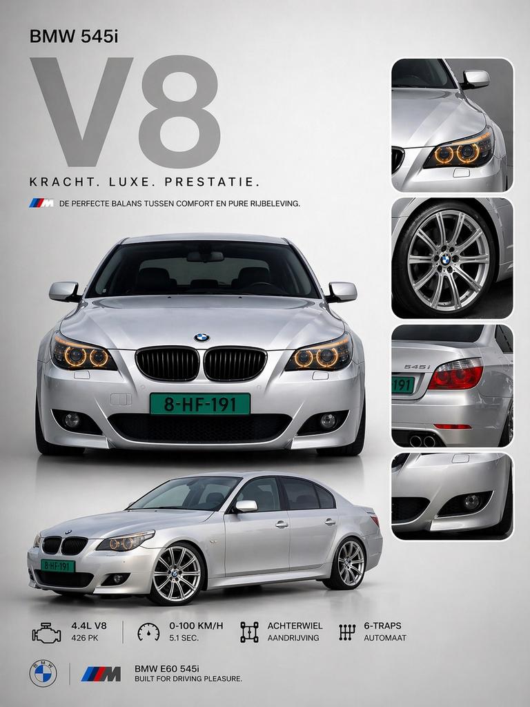 BMW 5-Serie E60 4.4 I 545 AUT APK|ACC|Hud|Dak|Boekjes, Auto's, Automaat, Achterwielaandrijving, 1610 kg, 8 cilinders
