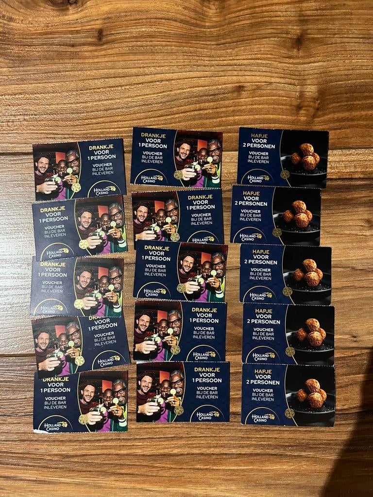 Holland casino vouchers voor hapjes en drankjes, Tickets en Kaartjes
