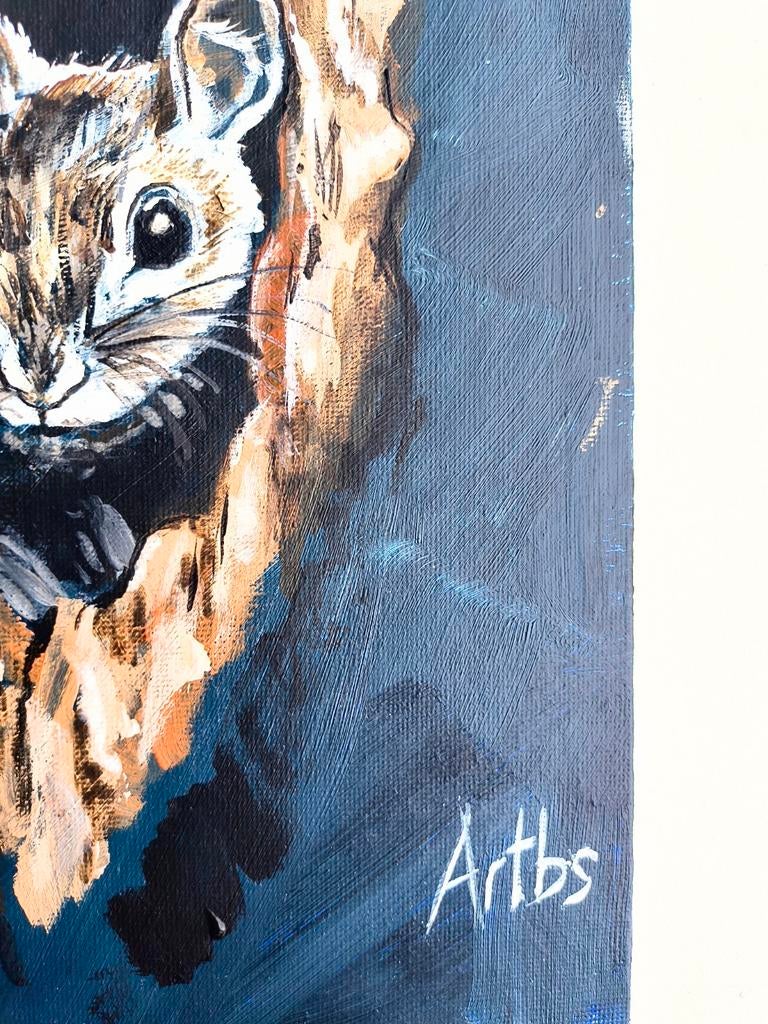 Schilderij: Eekhoorn in holle boom A4, Ophalen of Verzenden