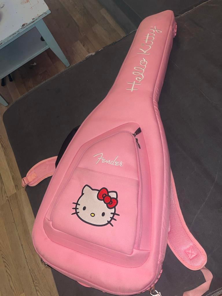 Roze Fender Hello Kitty gitaartas, Ophalen of Verzenden, Gebruikt, Elektrische gitaar