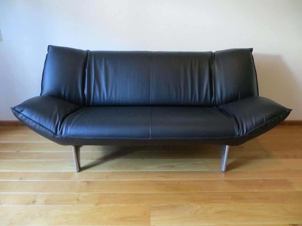 Nieuwe Leolux Tango banken in zwart leer., Ophalen of Verzenden, 75 tot 100 cm, Leer, 150 tot 200 cm