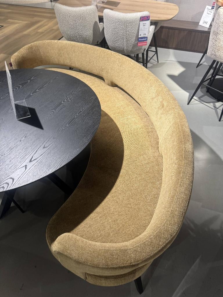 Ronde eetkamerbank okergeel, Ophalen, Overige kleuren, Nieuw, Eén