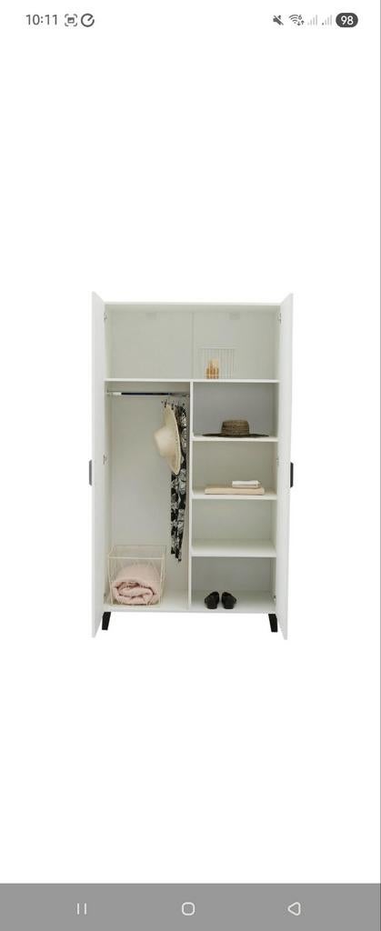 Witte kledingkast van Wehkamp - Zo goed als nieuw, Met deur(en), 100 tot 150 cm, 200 cm of meer, Ophalen of Verzenden