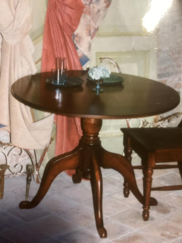 Mooie kleine houten tafel, Ophalen, Minder dan 55 cm, Gebruikt, Rond