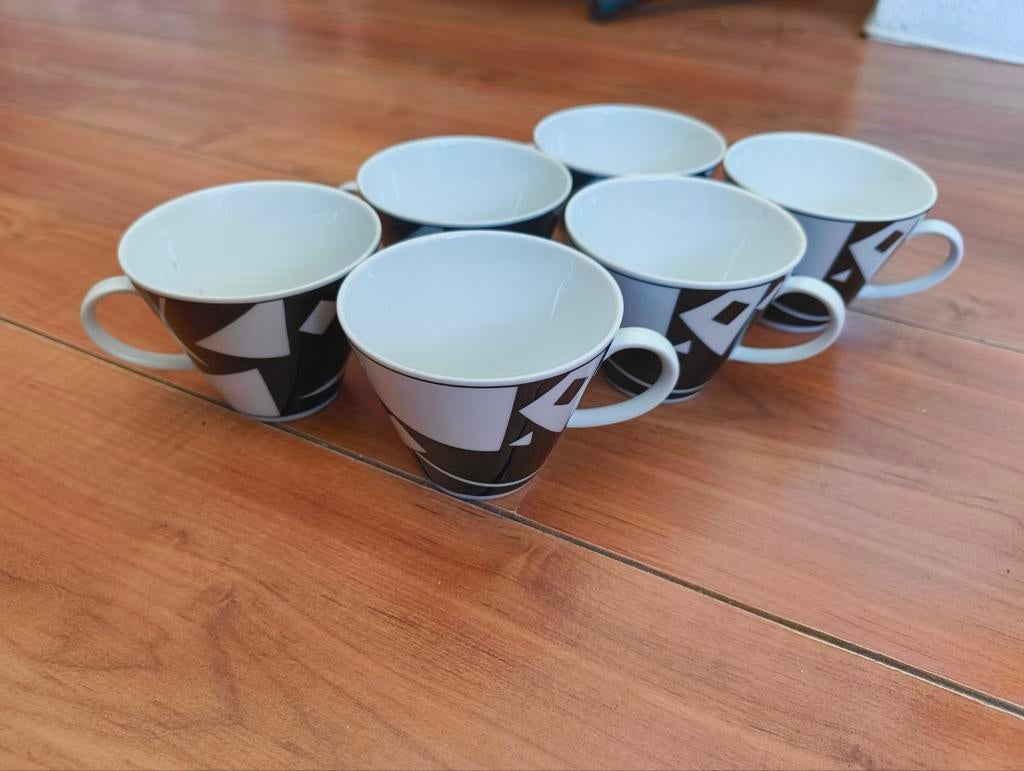 6 Memphis design koffiekopjes van J. Kronester Bavaria, Antiek en Kunst, Antiek | Servies compleet, Ophalen of Verzenden