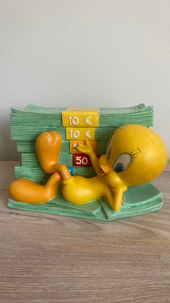 Vintage verzamel spaarpot Tweety - Looney Tunes, Ophalen of Verzenden, Gebruikt, Kunststof, Strip- of Tekenfilmfiguur