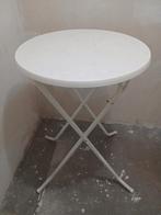 Witte opvouwbare ronde sta-tafel, Huis en Inrichting, Ophalen, Modern en functioneel, Gebruikt, 50 tot 100 cm