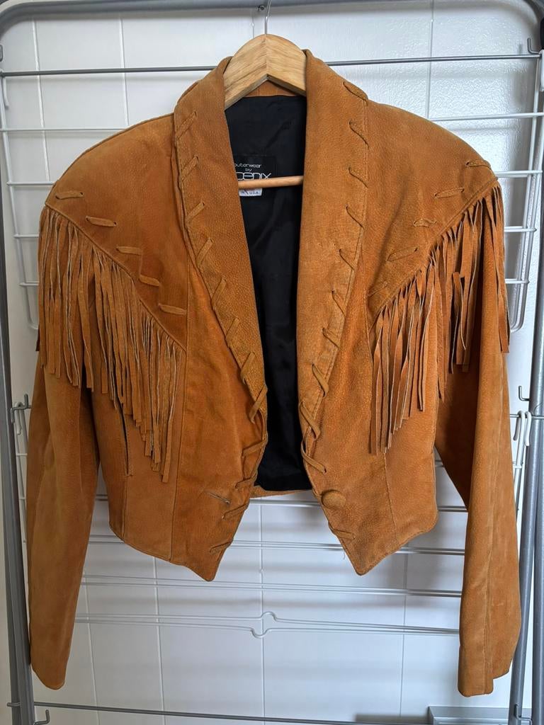 Leren jas, Kleding | Dames, Jasjes, Kostuums en Pakken, Ophalen, Bruin, Zo goed als nieuw, Jasje