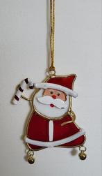 Glas in lood kerstman hanger met 2 belletjes aan onderkant., Ophalen of Verzenden, Zo goed als nieuw