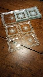 Glazen Schaal met 12 desert of cake/snoep schaaltjes, Ophalen, Gebruikt, Schaal, Vierkant