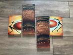 4 delig schilderij bruin tinten, Huis en Inrichting, Woonaccessoires | Schilderijen, Tekeningen en Foto's, Ophalen, Zo goed als nieuw