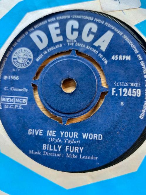 Billy Fury , give me your word, Cd's en Dvd's, Vinyl Singles, Zo goed als nieuw, Pop, Ophalen of Verzenden