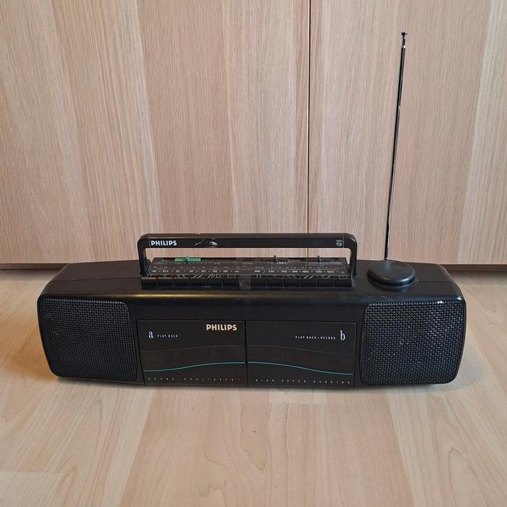 Vintage Philips Radio-Cassette-Corder, Audio, Tv en Foto, Radio's, Gebruikt, Radio, Ophalen of Verzenden