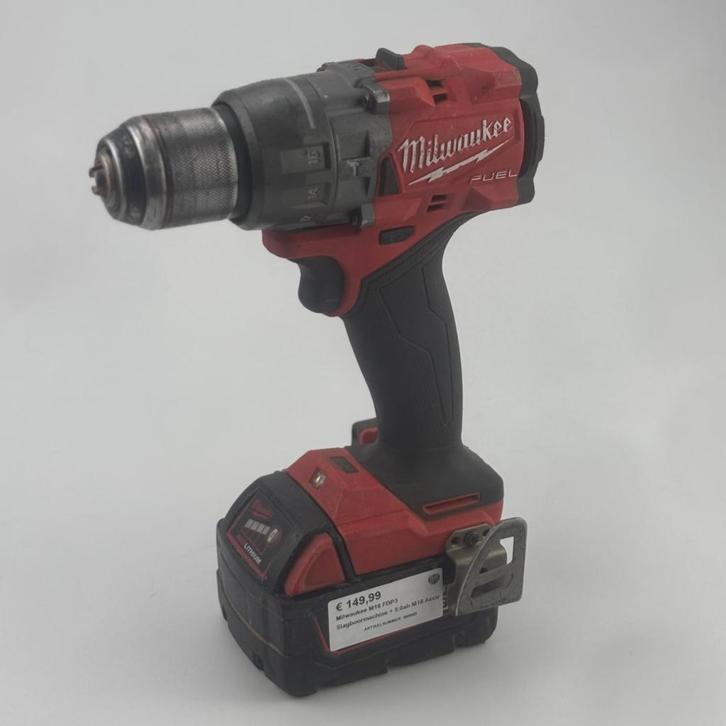 Milwaukee M18 FDP3 Slagboormachine + 5.0ah M18 Accu, Doe-het-zelf en Verbouw, Gereedschap | Boormachines, Zo goed als nieuw