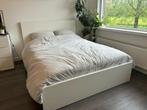 Ikea malm bed 140x200 met lattenbodem en 4 laden, Modern - strak, 140 cm, Wit, Zo goed als nieuw