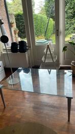 Glazen salon tafel, Huis en Inrichting, Ophalen, 50 tot 100 cm, Zo goed als nieuw, Minder dan 50 cm