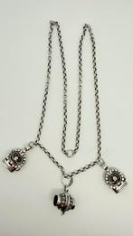 Antiek Hollandse chattelaine met: 2 stempels + tonnetje., Verzenden, Zilver, Ketting