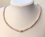 Parelketting van Roze Rijst Parels 14K, Sieraden, Tassen en Uiterlijk, Kettingen, Ophalen of Verzenden, Nieuw, Roze, Goud