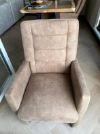 4 eetkamerstoelen van nepleer/suède, Huis en Inrichting, Stoelen, Ophalen, Overige materialen, Gebruikt, Bruin