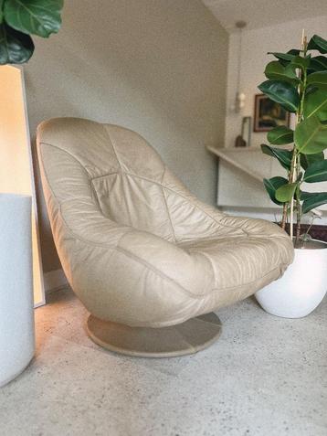 Vintage Draaifauteuil Leer zgan beschikbaar voor biedingen