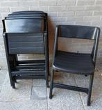 Zwart  kunststof klapstoelen Flair 4 stuks., Ophalen, Gebruikt, Kunststof, Inklapbaar