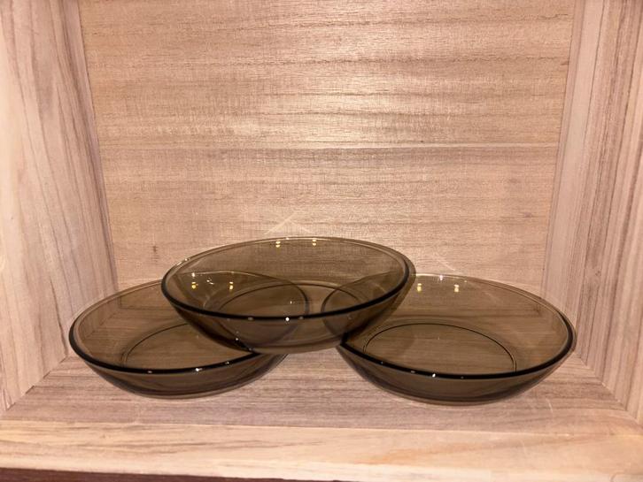 Arcopal France Rookglas Dessert Schaaltjes (3), Huis en Inrichting, Keuken | Servies, Gebruikt, Overige stijlen, Glas, Ophalen of Verzenden