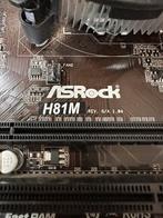 Asrock h81m moederbord 2x ddr3 intel core i5 4460, Computers en Software, Moederborden, DDR3, Ophalen of Verzenden, Zo goed als nieuw