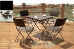 Bruin polyRotan tuin/balkon klapstoel, lichtgewicht, Ophalen of Verzenden, Nieuw, Wicker