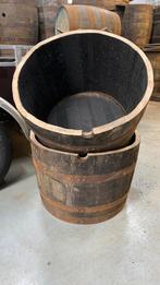 Plantenbakken, half whisky vat, Tuin en Terras, Ophalen, Gebruikt, Minder dan 60 cm, Rond