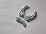 3 parelmoer schelp hangers haaientand, Ophalen of Verzenden, Nieuw, Overige materialen