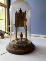 Antieke tafelklok onder stolp messing uurwerk begin 20e eeuw, Antiek en Kunst, Antiek | Klokken, Ophalen of Verzenden