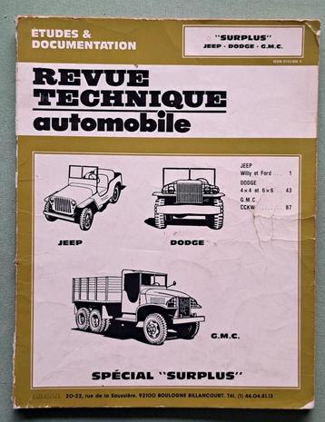 Revue Techniques Jeep - Dodge - G.M.C studie & documentatie beschikbaar voor biedingen