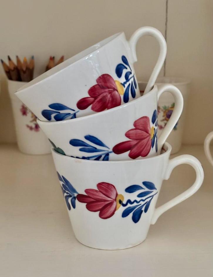 Chocolademokken soepmokken Boerenbont Regout?, Antiek en Kunst, Antiek | Servies los, Ophalen of Verzenden