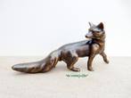 109* Bronzen vos lopend (Boven €75 geen verzendkosten), Ophalen of Verzenden, Nieuw, Overige materialen, Dierenbeeld