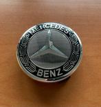 Set naafdoppen 75 mm Mercedes (4 stuks) nieuw zwart/zilver, Auto diversen, Wieldoppen, Verzenden, Nieuw
