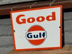 Vintage Gulf Emaille Reclamebord, Ophalen of Verzenden