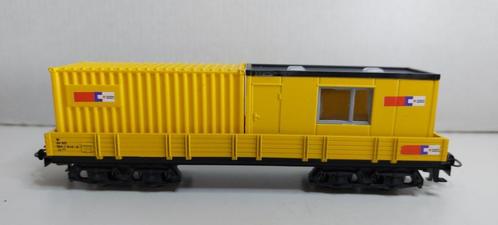 Strukton Lage Bakwagon met Bouwkeet en 20 ft. container (05), Hobby en Vrije tijd, Modeltreinen | H0, Nieuw, Wagon, Wisselstroom
